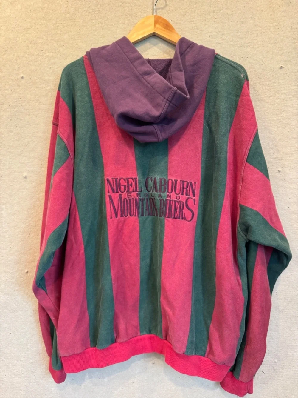 Vintage 80s Nigel Cabourn Mountain Bikers Striped Hoodie